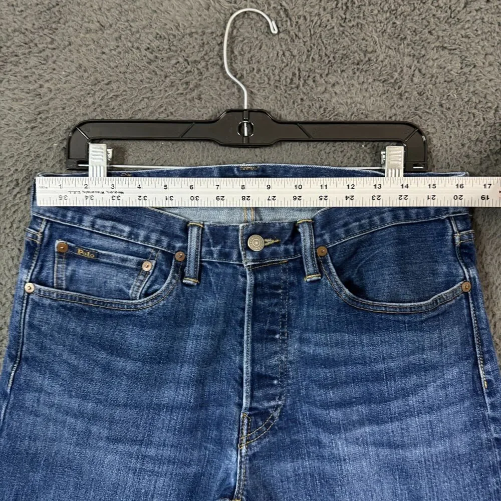 Polo Ralph Lauren Jeans Mens 32x32 Blue Varick Slim Fit Button Fly Dark Wash